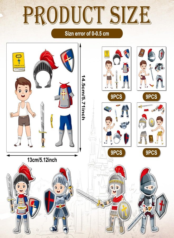 Tenceur 192 Pcs Armor of God Stickers Craft Kit for Kids Religious Bible Medieval Stickers Armor of God Decoration for Toddler Sunday School Christian Art Classroom DIY Bulletin Board Party Activities - Image 2